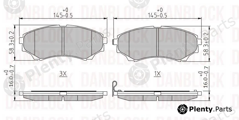 Danblock DB510702 — Brake Pad Set, disc brake