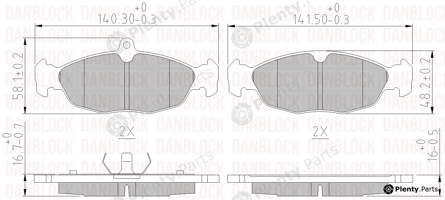 Danblock DB510118 — Brake Pad Set, disc brake