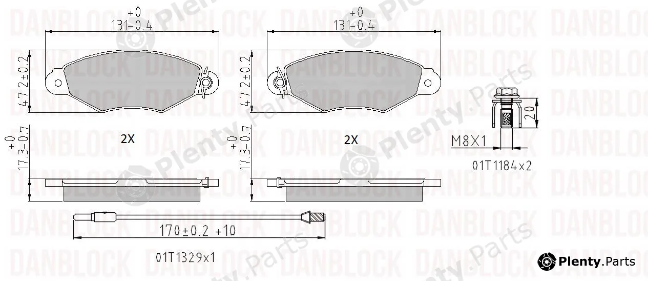 Danblock DB510351 — Brake Pad Set, disc brake