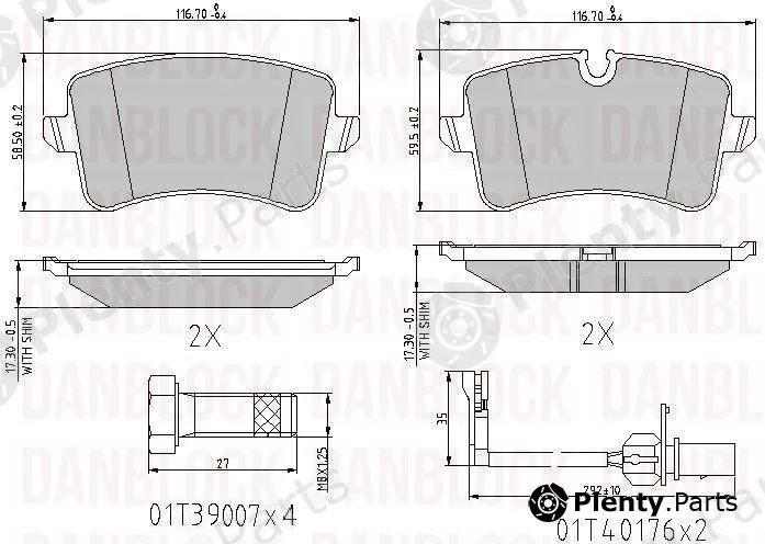 Danblock DB510875 — Brake Pad Set, disc brake