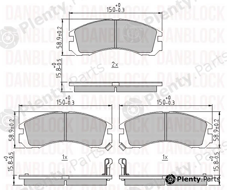 Danblock DB510136 — Brake Pad Set, disc brake