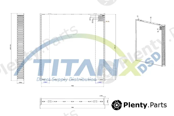 TitanX AX169001 — Radiator Core, charge air cooler