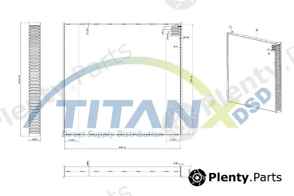 TitanX AX149002 — Radiator Core, charge air cooler