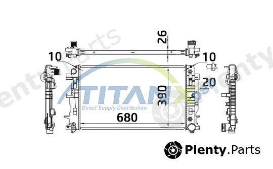 TitanX RD319011 — Radiator, engine cooling