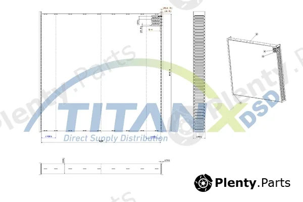 TitanX AX149001 — Radiator Core, charge air cooler