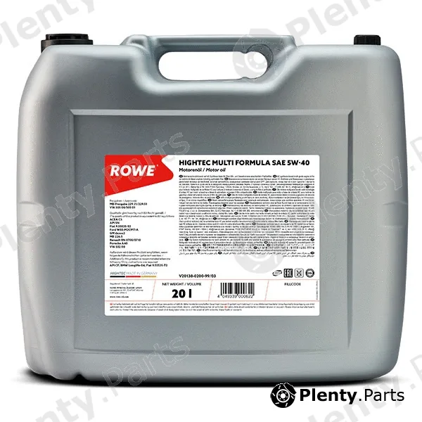Rowe 20138-0200-99 — Engine Oil HIGHTEC MULTI FORMULA SAE 5W-40 (20138)
