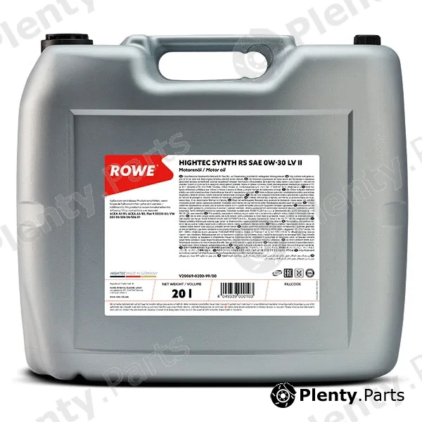 Rowe 20069-0200-99 — Engine Oil HIGHTEC SYNTH RS SAE 0W-30 LV II (20069)