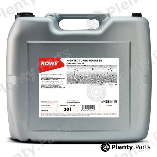 Rowe 20022-0200-99 — Engine Oil HIGHTEC TURBO HD SAE 30 (20022)