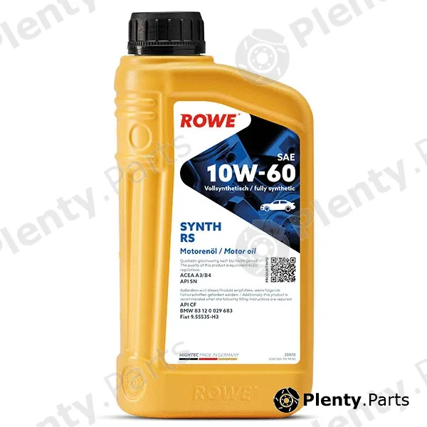 Rowe 20070-0010-99 — Engine Oil HIGHTEC SYNTH RS SAE 10W-60 (20070)