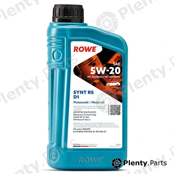 Rowe 20342-0010-99 — Engine Oil HIGHTEC SYNT RS D1 SAE 5W-20 (20342)