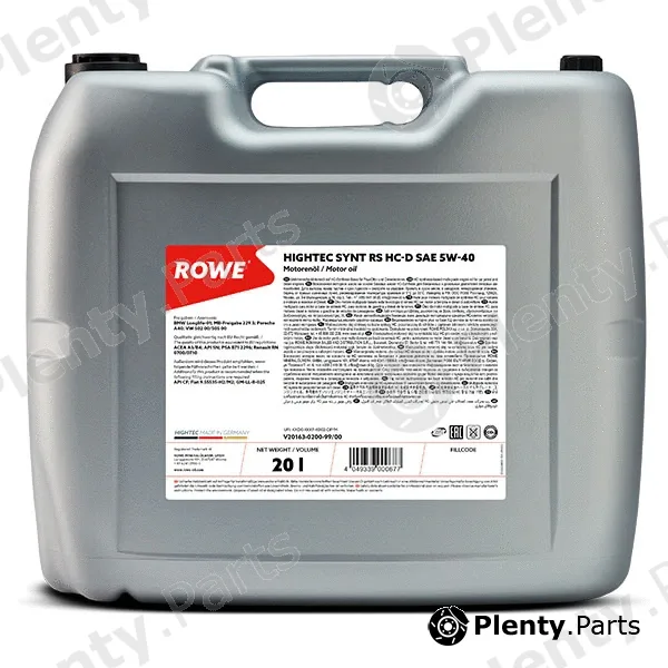 Rowe 20163-0200-99 — Engine Oil HIGHTEC SYNT RS SAE 5W-40 HC-D (20163)
