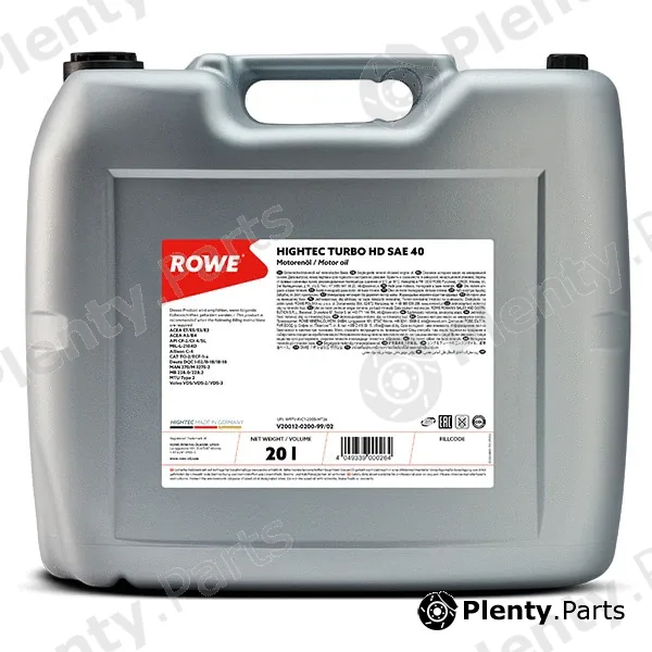 Rowe 20012-0200-99 — Engine Oil HIGHTEC TURBO HD SAE 40 (20012)