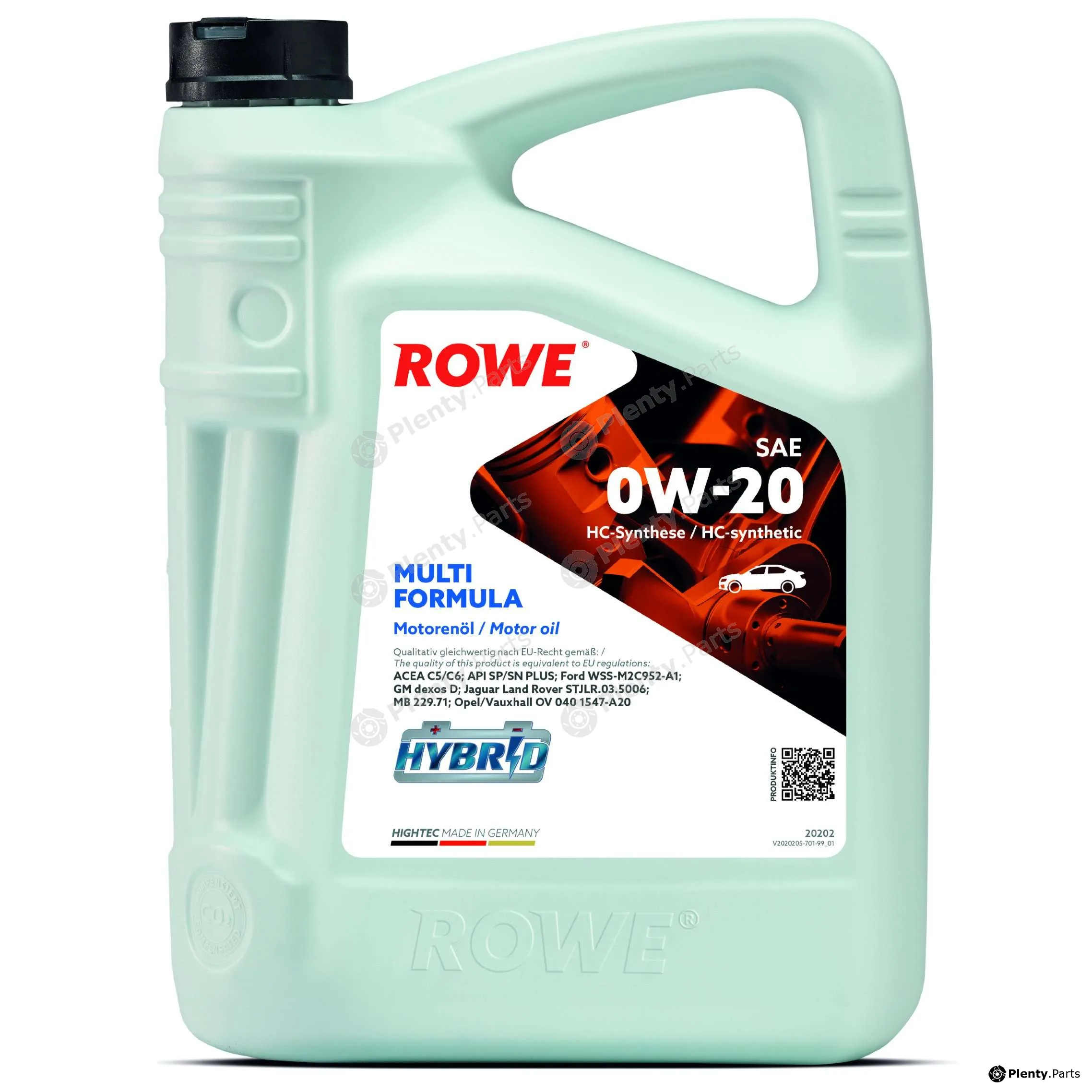 Rowe 20202-0050-99 — Engine Oil HIGHTEC MULTI FORMULA SAE 0W-20 (20202)