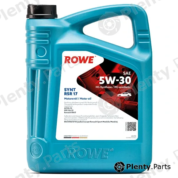 Rowe 20370-0040-99 — Engine Oil HIGHTEC SYNT RSR 17 SAE 5W-30 (20370)