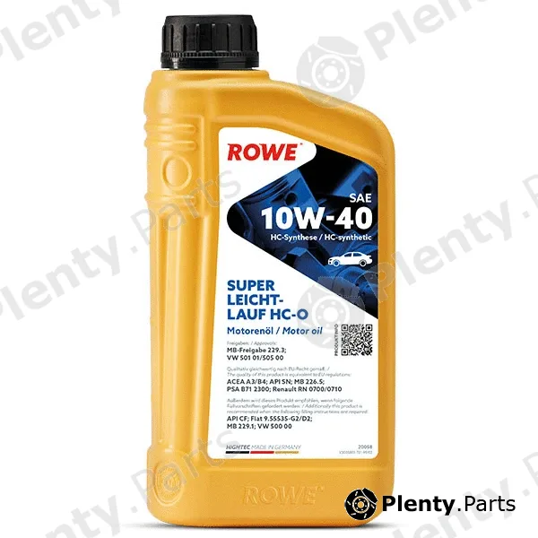 Rowe 20058-0010-99 — Engine Oil HIGHTEC SUPER LEICHTLAUF SAE 10W-40 HC-O (20058)