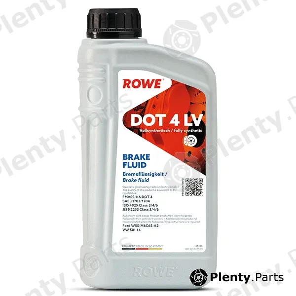 Rowe 25114-0010-99 — Brake Fluid HIGHTEC BRAKE FLUID DOT 4 LV (25114)