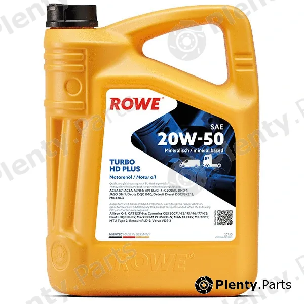 Rowe 20130-0050-99 — Engine Oil HIGHTEC TURBO HD SAE 20W-50 PLUS (20130)