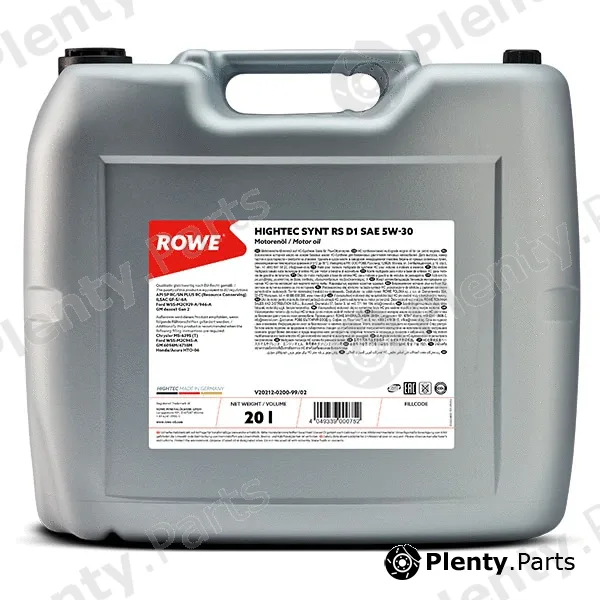 Rowe 20212-0200-99 — Engine Oil HIGHTEC SYNT RS D1 SAE 5W-30 (20212)