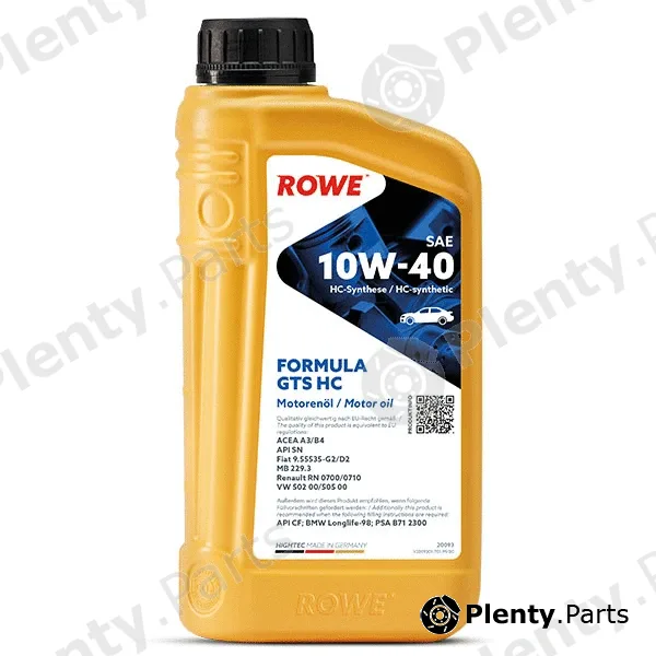 Rowe 20093-0010-99 — Engine Oil HIGHTEC FORMULA GTS SAE 10W-40 HC (20093)