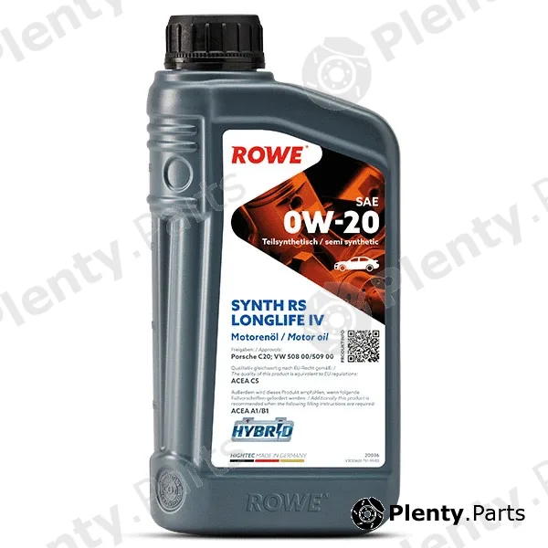Rowe 20036-0010-99 — Engine Oil HIGHTEC SYNTH RS LONGLIFE IV SAE 0W-20 (20036)