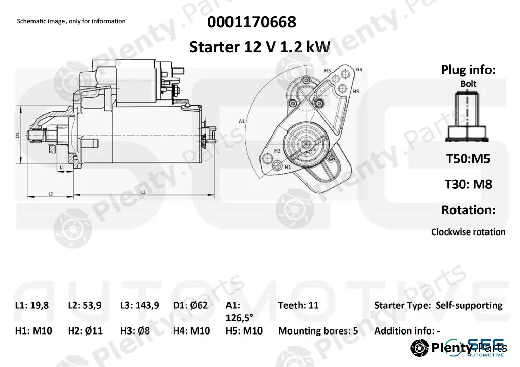 SEG Automotive 0001170668 — Starter