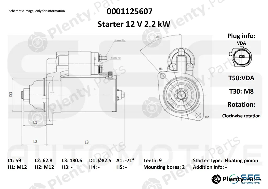 SEG Automotive 0001125607 — Starter