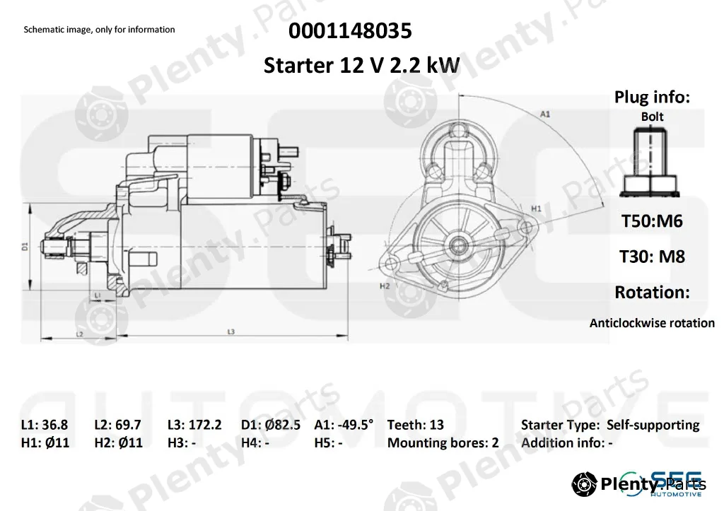 SEG Automotive 0001148035 — Starter