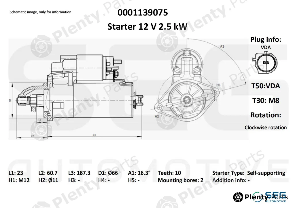 SEG Automotive 0001139075 — Starter