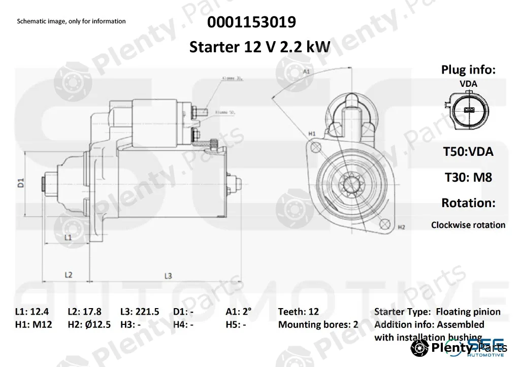SEG Automotive 0001153019 — Starter