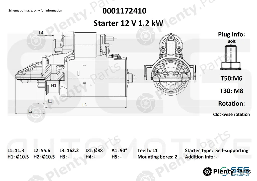 SEG Automotive 0001172410 — Starter