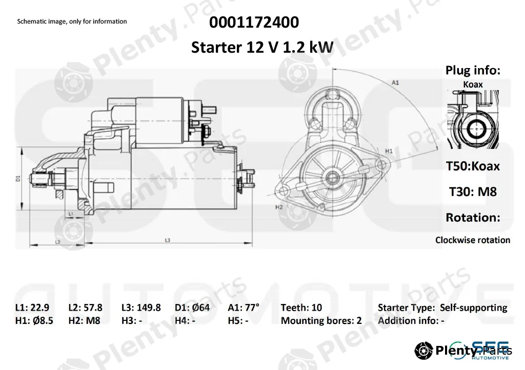 SEG Automotive 0001172400 — Starter