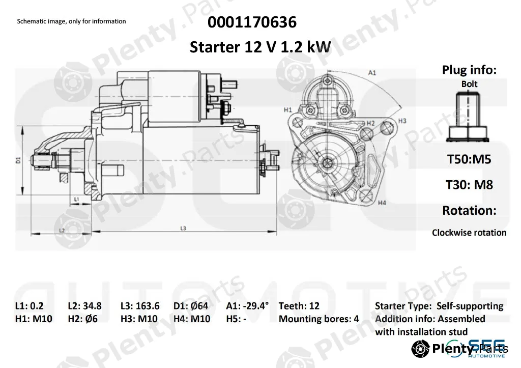 SEG Automotive 0001170636 — Starter