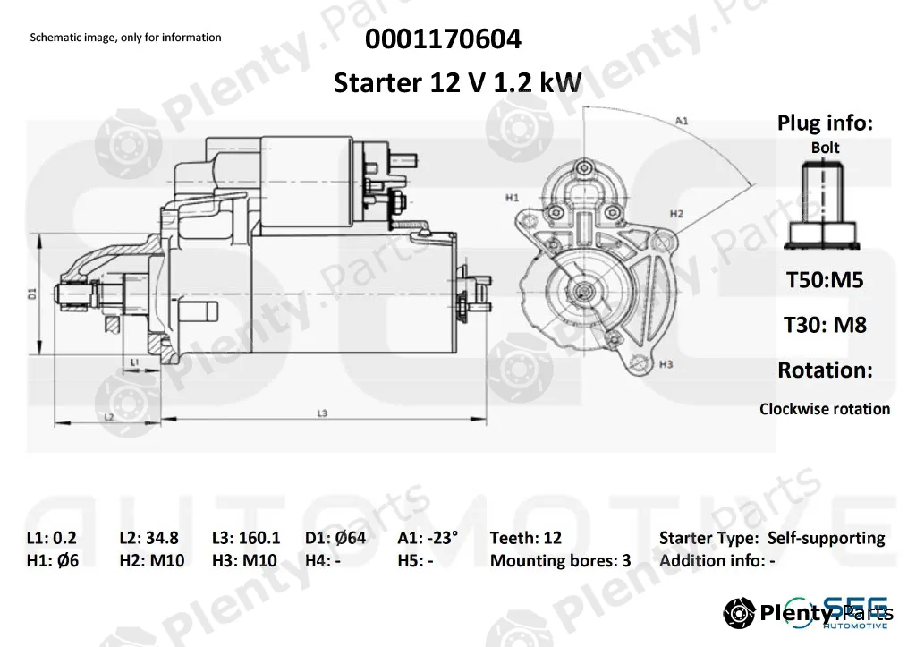 SEG Automotive 0001170604 — Starter