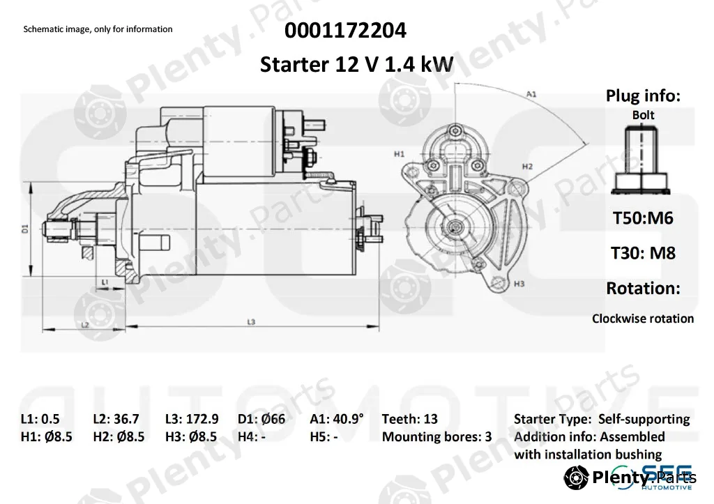 SEG Automotive 0001172204 — Starter