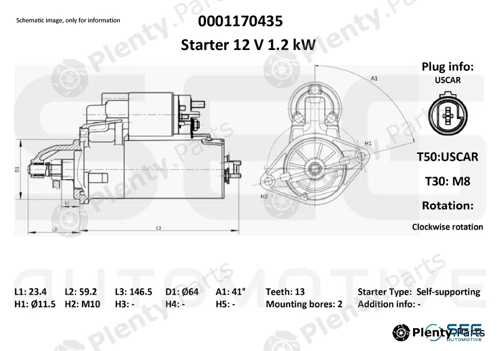 SEG Automotive 0001170435 — Starter