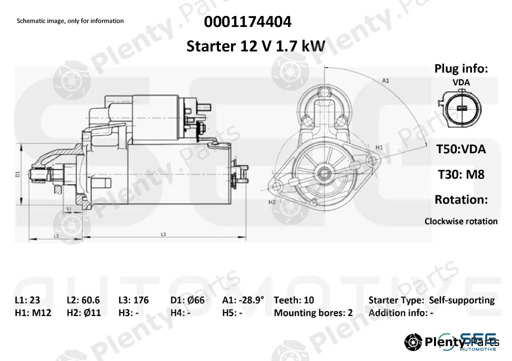 SEG Automotive 0001174404 — Starter