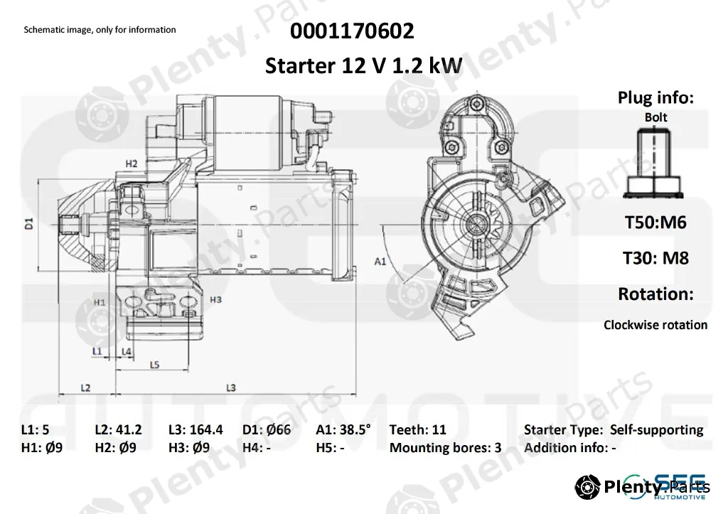 SEG Automotive 0001170602 — Starter