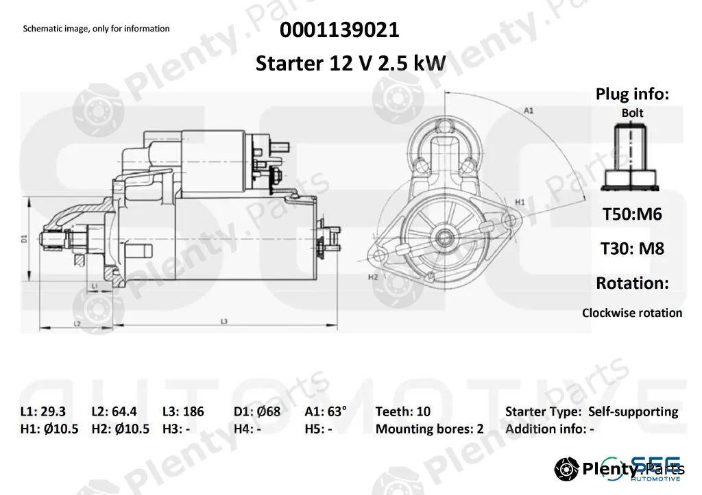 SEG Automotive 0001139021 — Starter