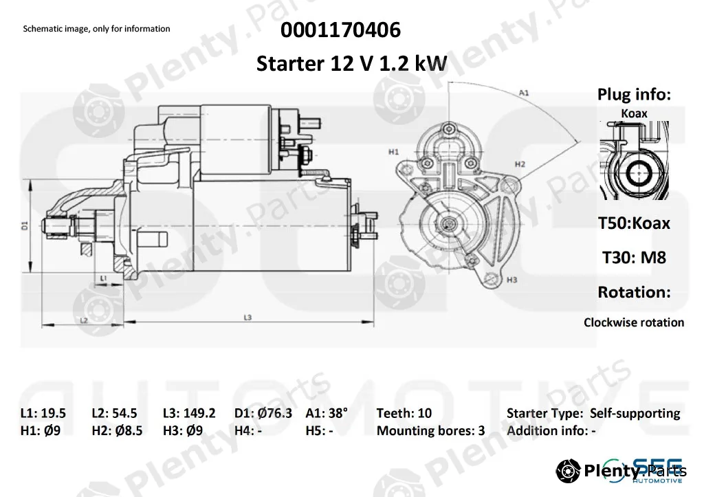 SEG Automotive 0001170406 — Starter