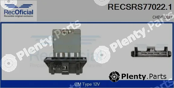 Recoficial RECSRS77022.1 — Resistor, interior blower