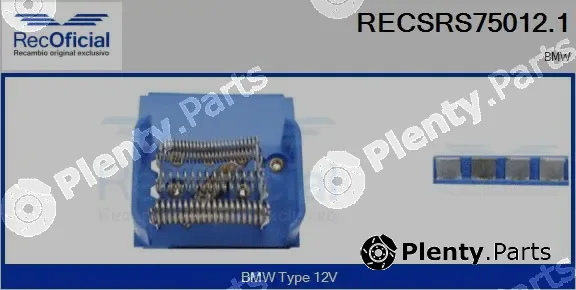 Recoficial RECSRS75012.1 — Resistor, interior blower