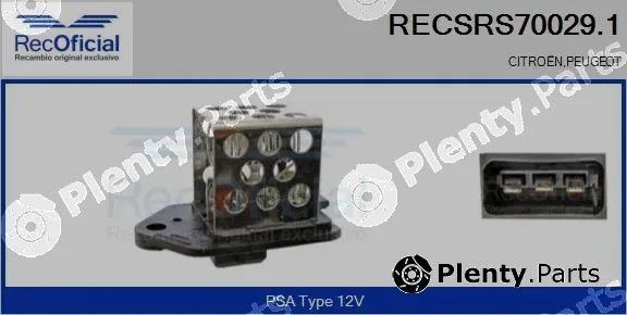 Recoficial RECSRS70029.1 — Series resistor, electric motor (radiator fan)