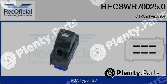 Recoficial RECSWR70025.0 — Switch, window regulator