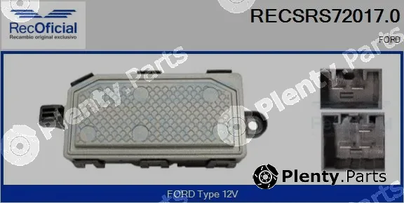 Recoficial RECSRS72017.0 — Resistor, interior blower