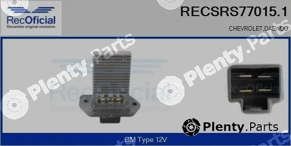 Recoficial RECSRS77015.1 — Resistor, interior blower