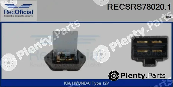 Recoficial RECSRS78020.1 — Resistor, interior blower