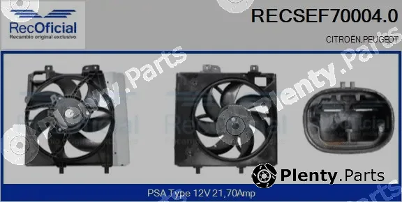 Recoficial RECSEF70004.0 — Electric Motor, radiator fan