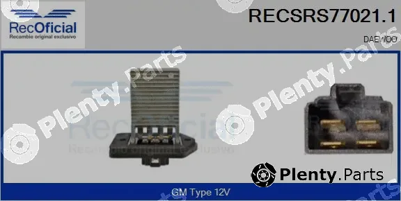 Recoficial RECSRS77021.1 — Resistor, interior blower