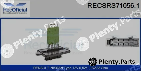 Recoficial RECSRS71056.1 — Resistor, interior blower