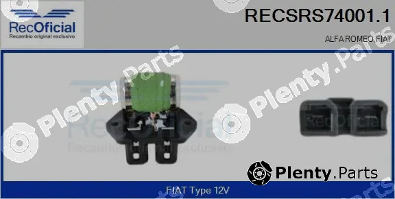 Recoficial RECSRS74001.1 — Series resistor, electric motor (radiator fan)